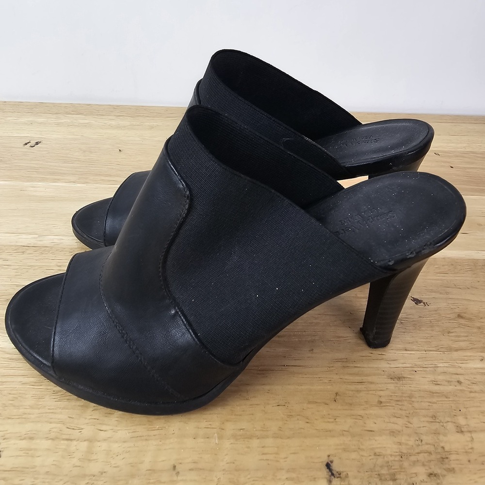 Kohl's Peep Toe Shoes Women's 6 Faux Leather‎ Slip On High Heels